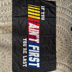 Black and Multicolor Racing Tapestry